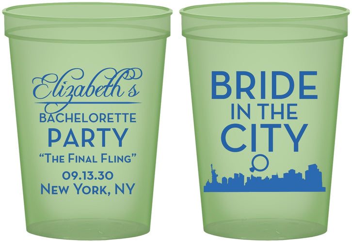 Custom Bachelorette 16 oz Glow In The Dark Cups - New York | 60162
