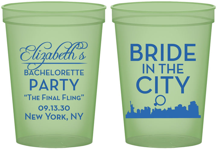 Custom Bachelorette 16 oz Glow In The Dark Cups - New York | 60162