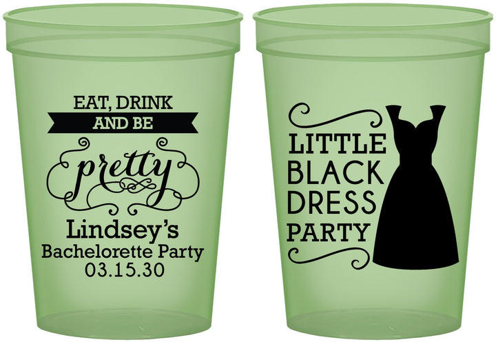 Custom Bachelorette 16 oz Glow In The Dark Cups - Little Black Dress | 60164