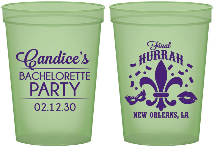 Custom Bachelorette 16 oz Glow In The Dark Cups - New Orleans | 60166