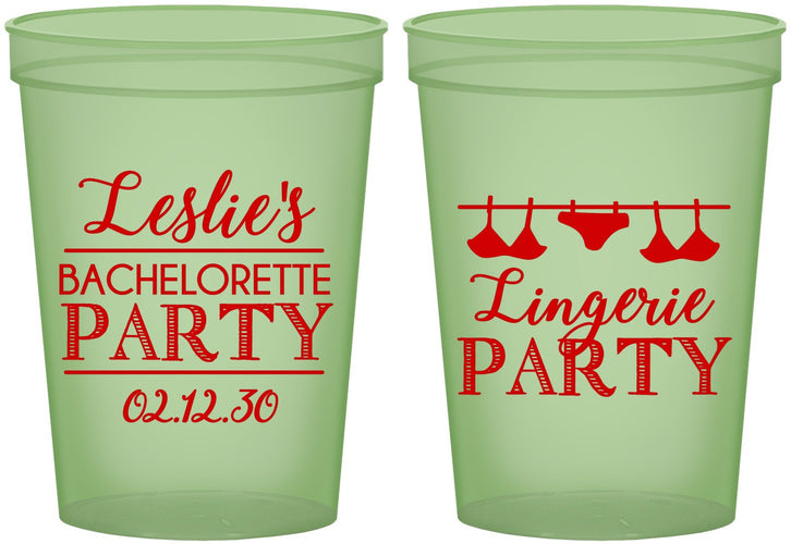 Custom Bachelorette 16 oz Glow In The Dark Cups - Lingerie Party | 60171