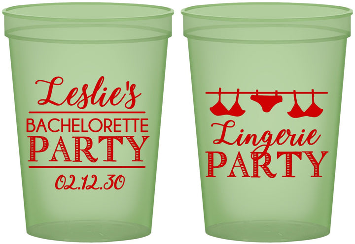 Custom Bachelorette 16 oz Glow In The Dark Cups - Lingerie Party | 60171