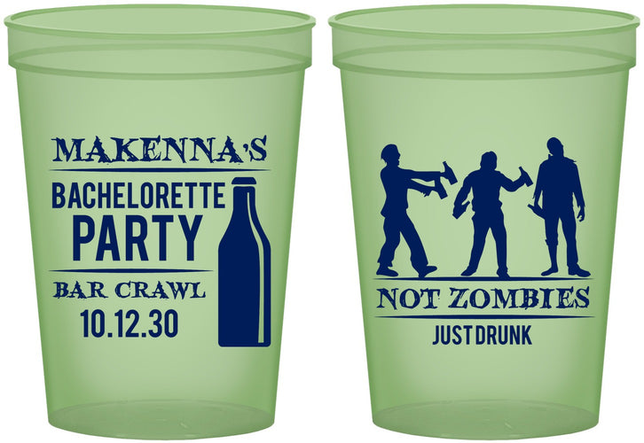 Custom Bachelorette 16 oz Glow In The Dark Cups - Zombie | 60173