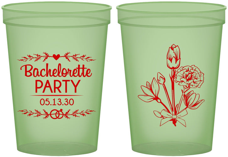 Custom Bachelorette 16 oz Glow In The Dark Cups - Flowers | 60174
