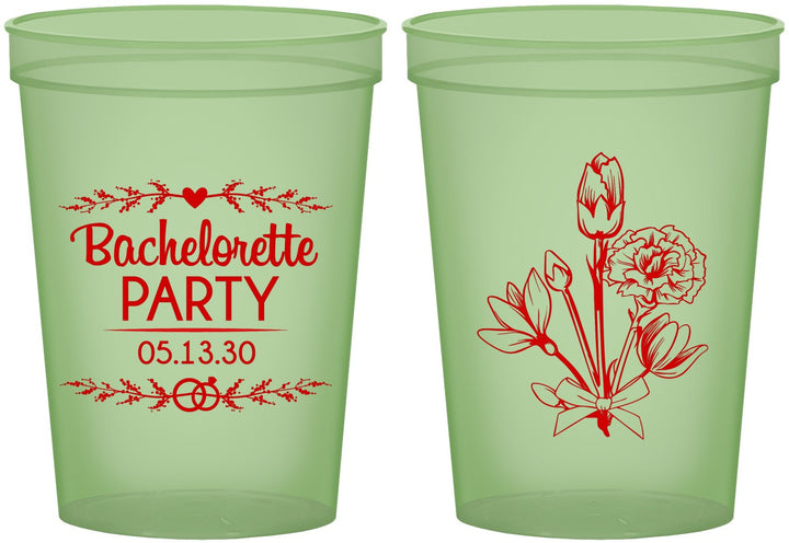 Custom Bachelorette 16 oz Glow In The Dark Cups - Flowers | 60174
