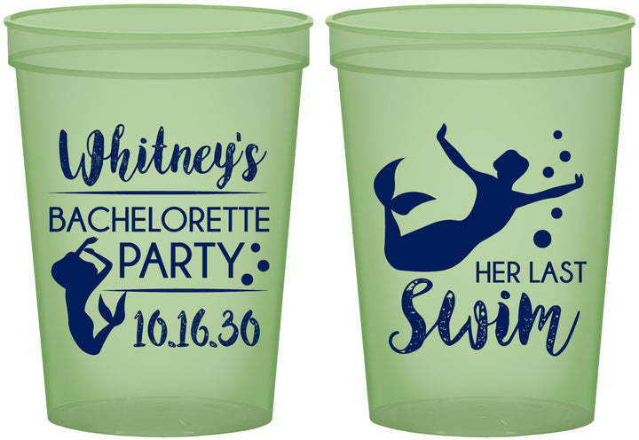 Custom Bachelorette 16 oz Glow In The Dark Cups - Mermaid | 60175