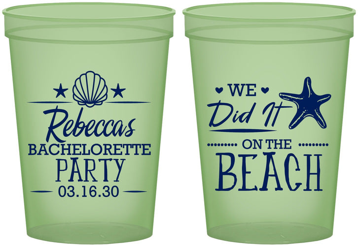 Custom Bachelorette 16 oz Glow In The Dark Cups - Beach | 60183