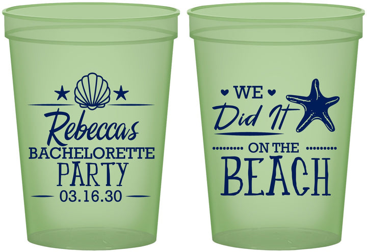 Custom Bachelorette 16 oz Glow In The Dark Cups - Beach | 60183