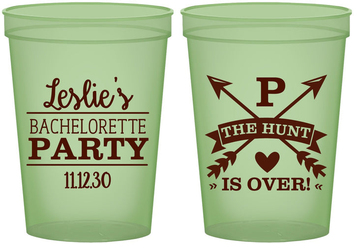 Custom Bachelorette 16 oz Glow In The Dark Cups - The Hunt Is Over | 60186