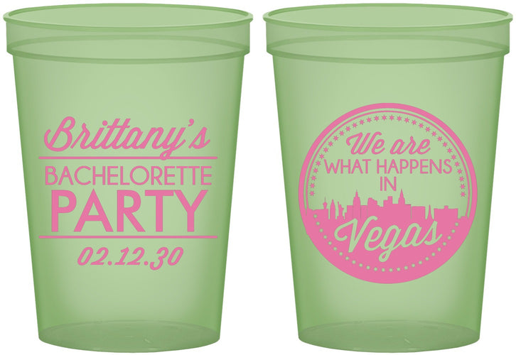 Custom Bachelorette 16 oz Glow In The Dark Cups - Las Vegas | 60190