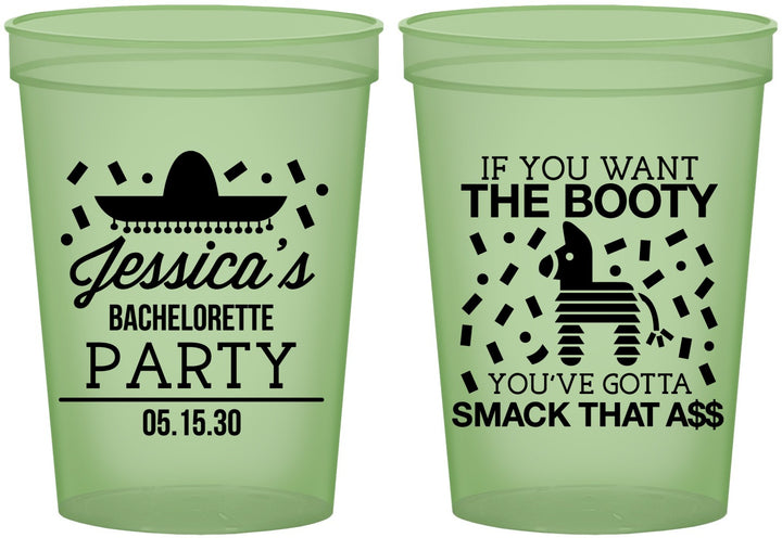 Custom Bachelorette 16 oz Glow In The Dark Cups - Smack That Ass | 60192
