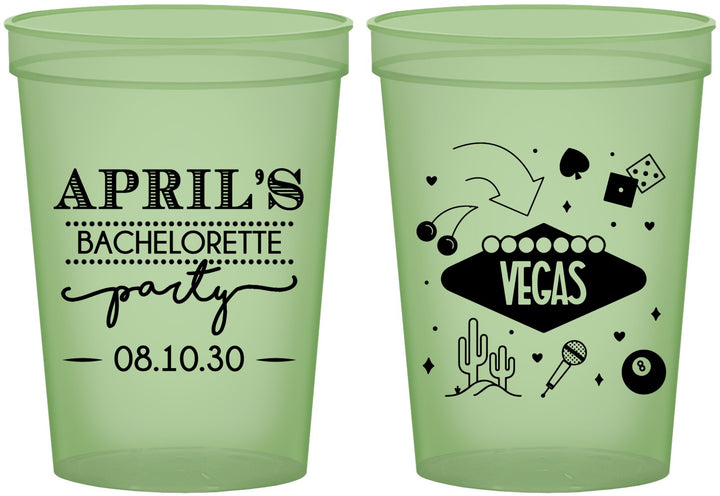 Custom Bachelorette 16 oz Glow In The Dark Cups - Las Vegas | 60198
