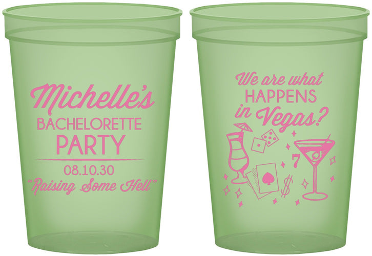 Custom Bachelorette 16 oz Glow In The Dark Cups - Las Vegas | 60199