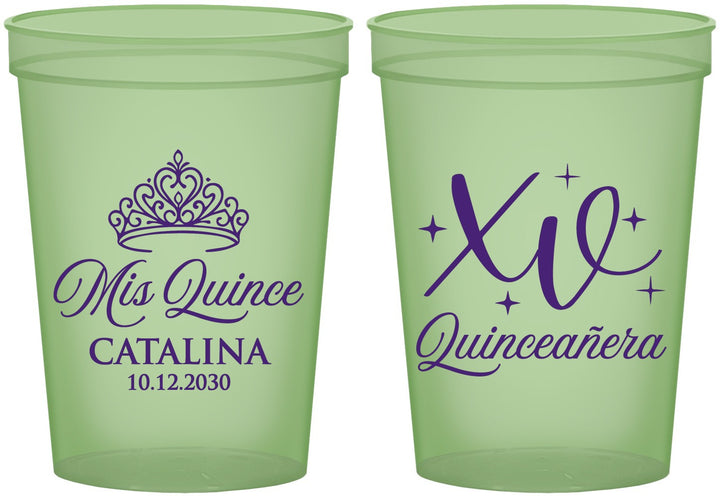 Custom Quinceanera 16 oz Glow In The Dark Cups - Mis Quince Anos | 70002