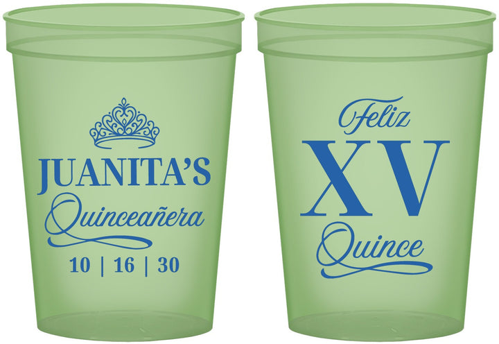 Custom Quinceanera 16 oz Glow In The Dark Cups - Mis Quince Anos | 70003