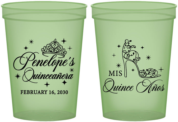 Custom Quinceanera 16 oz Glow In The Dark Cups - Mis Quince Anos | 70004