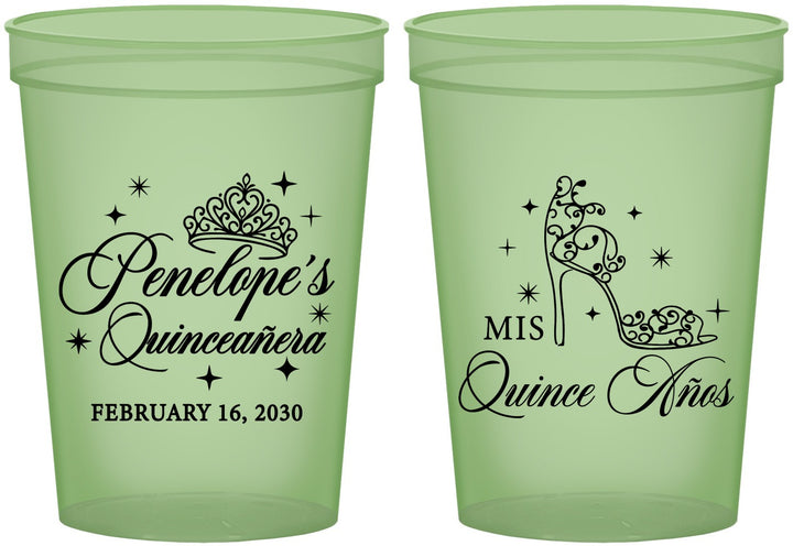 Custom Quinceanera 16 oz Glow In The Dark Cups - Mis Quince Anos | 70004