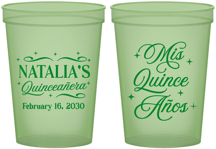 Custom Quinceanera 16 oz Glow In The Dark Cups - Mis Quince Anos | 70006