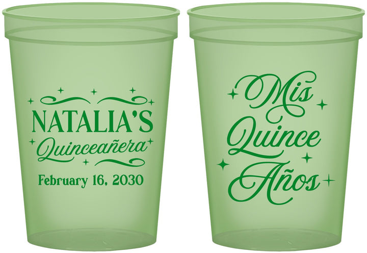 Custom Quinceanera 16 oz Glow In The Dark Cups - Mis Quince Anos | 70006