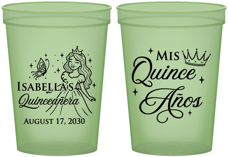 Custom Quinceanera 16 oz Glow In The Dark Cups - Mis Quince Anos | 70012