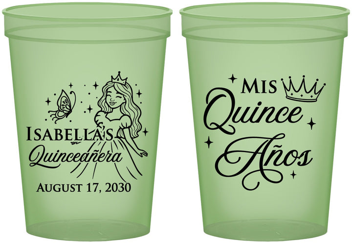 Custom Quinceanera 16 oz Glow In The Dark Cups - Mis Quince Anos | 70012