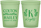 Custom Wedding 16 oz Glow In The Dark Cups - Monogram | 800