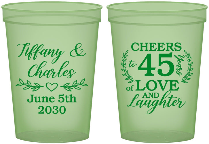 Custom Anniversary 16 oz Glow In The Dark Cups - Cheers To 45 Years | 80006