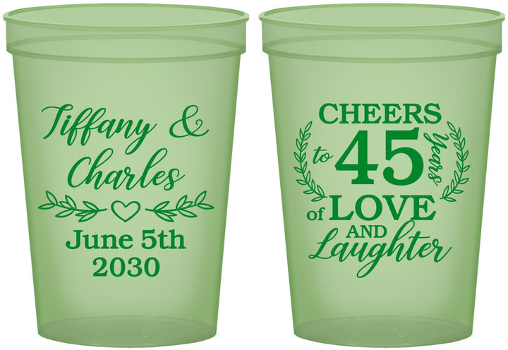 Custom Anniversary 16 oz Glow In The Dark Cups - Cheers To 45 Years | 80006