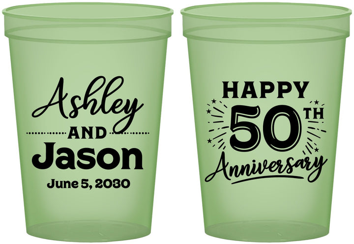 Custom Anniversary 16 oz Glow In The Dark Cups - 50th Wedding | 80007
