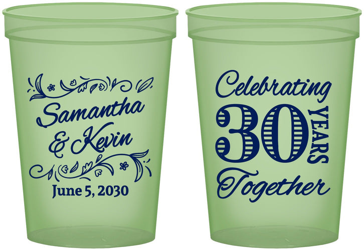 Custom Anniversary 16 oz Glow In The Dark Cups - 30 Years Together | 80013