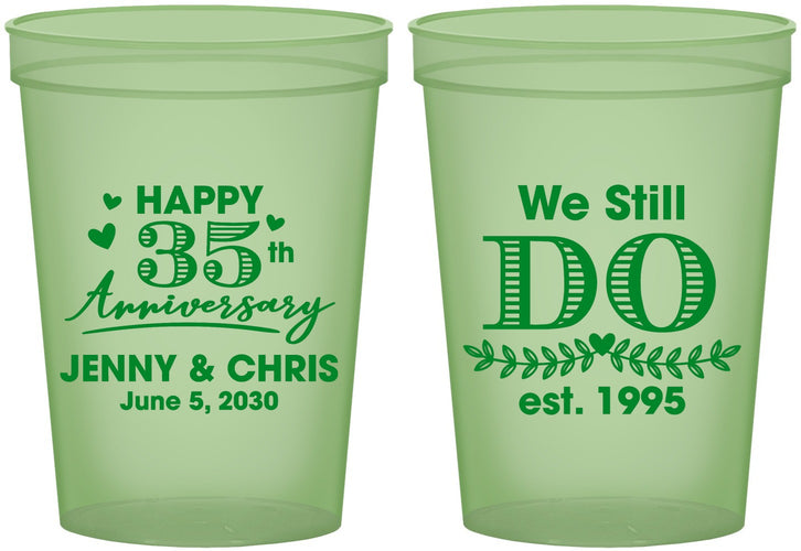 Custom Anniversary 16 oz Glow In The Dark Cups - 35th Wedding | 80014