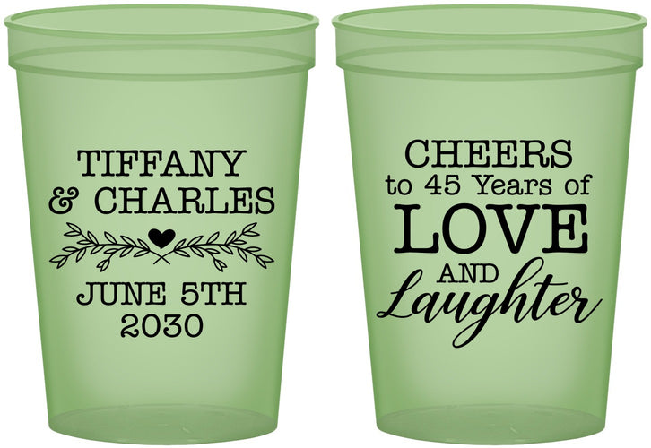 Custom Anniversary 16 oz Glow In The Dark Cups - Cheers To 45 Years | 80016