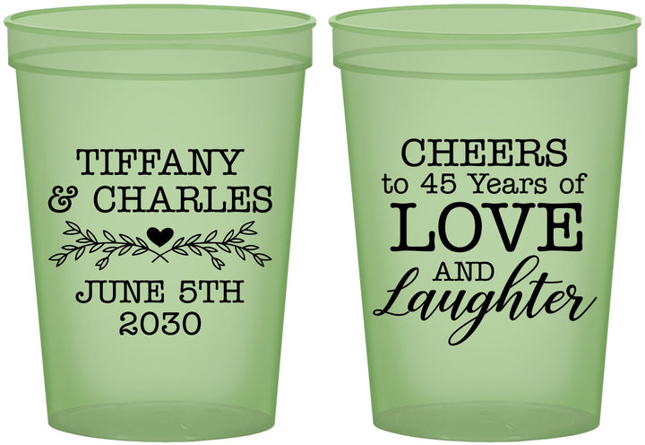 Custom Anniversary 16 oz Glow In The Dark Cups - Cheers To 45 Years | 80016