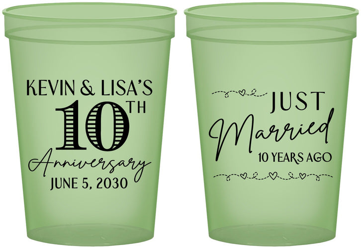 Custom Anniversary 16 oz Glow In The Dark Cups - 10 Years Down | 80020