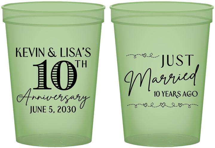 Custom Anniversary 16 oz Glow In The Dark Cups - 10 Years Down | 80020