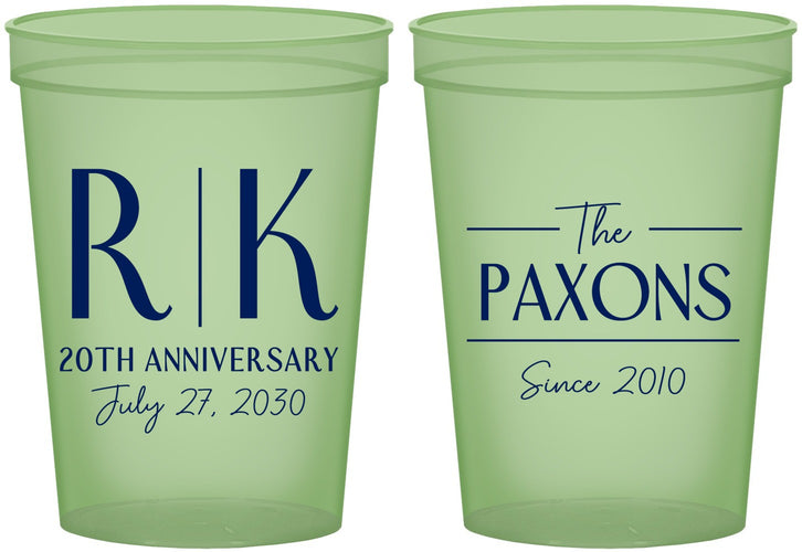 Custom Anniversary 16 oz Glow In The Dark Cups - 20th Wedding | 80021