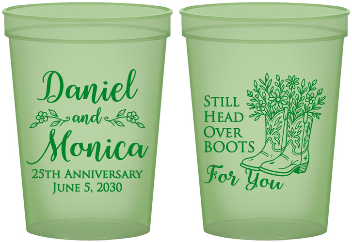 Custom Anniversary 16 oz Glow In The Dark Cups - 25th Wedding | 80022