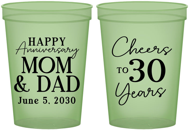 Custom Anniversary 16 oz Glow In The Dark Cups - Cheers To 30 Years | 80023