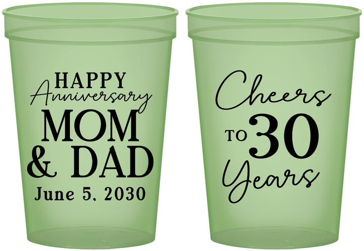 Custom Anniversary 16 oz Glow In The Dark Cups - Cheers To 30 Years | 80023