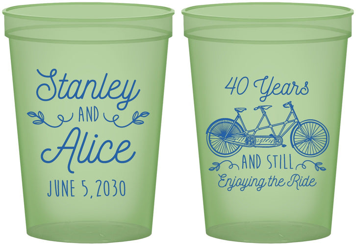 Custom Anniversary 16 oz Glow In The Dark Cups - Cheers To 40 Years | 80025