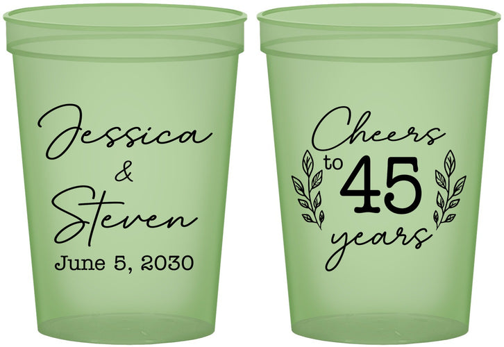 Custom Anniversary 16 oz Glow In The Dark Cups - Cheers To 45 Years | 80026