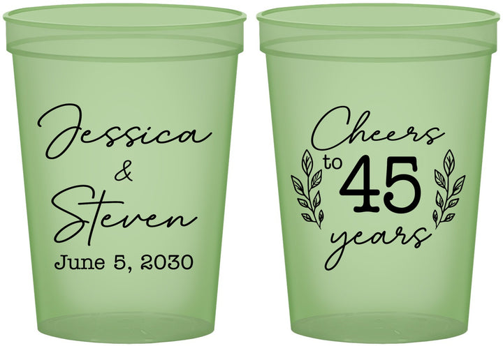 Custom Anniversary 16 oz Glow In The Dark Cups - Cheers To 45 Years | 80026
