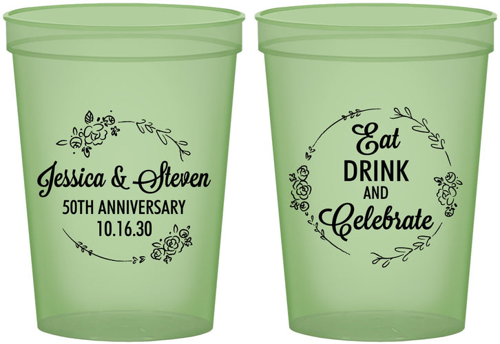 Custom Anniversary 16 oz Glow In The Dark Cups - 50th Wedding | 80027