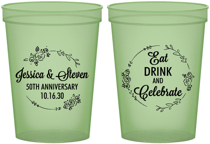 Custom Anniversary 16 oz Glow In The Dark Cups - 50th Wedding | 80027