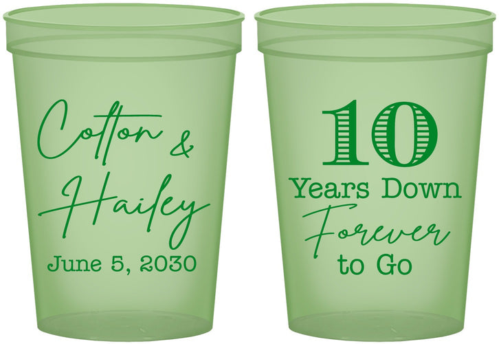 Custom Anniversary 16 oz Glow In The Dark Cups - Just Married 10 Years Ago | 80030