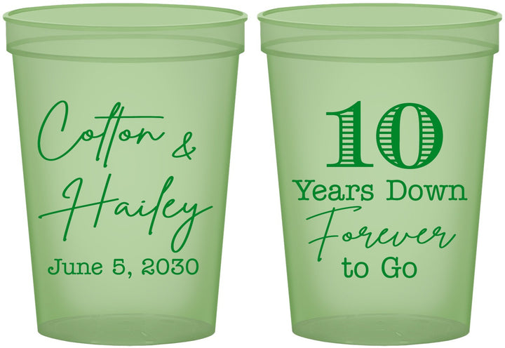Custom Anniversary 16 oz Glow In The Dark Cups - Just Married 10 Years Ago | 80030
