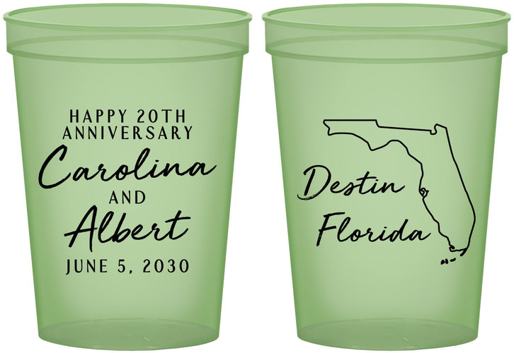 Custom Anniversary 16 oz Glow In The Dark Cups - 20th Wedding | 80031