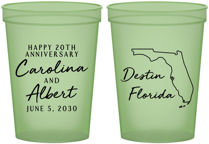 Custom Anniversary 16 oz Glow In The Dark Cups - 20th Wedding | 80031