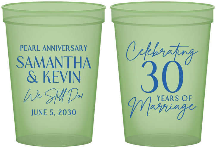 Custom Anniversary 16 oz Glow In The Dark Cups - 30 Years Of Marriage | 80033