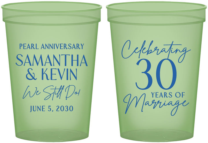Custom Anniversary 16 oz Glow In The Dark Cups - 30 Years Of Marriage | 80033